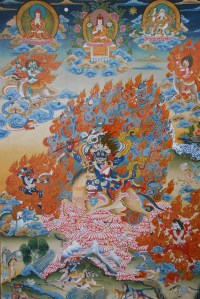 Lámina de Palden Lhamo, Diosa Gloriosa, pintada por Romio Shresta.