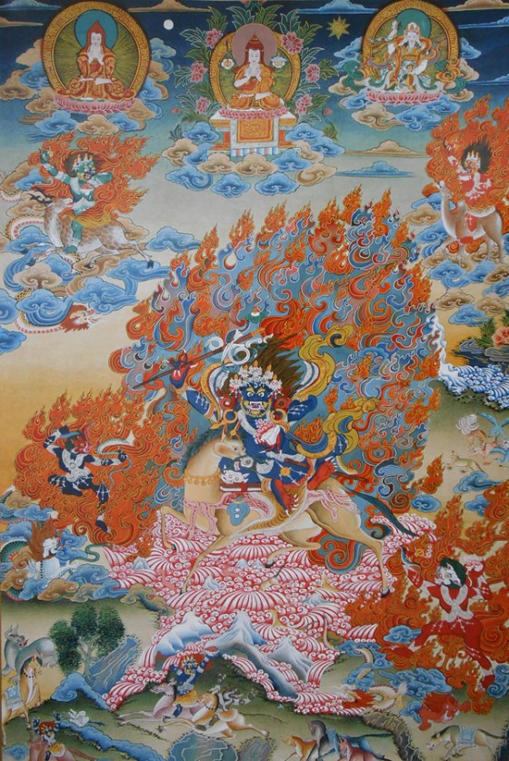 Lámina de Palden Lhamo, Diosa Gloriosa, pintada por Romio Shresta.